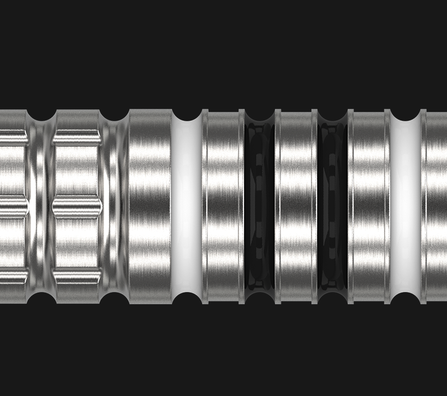 Close-up of the Chris Dobey G1 dart barrel featuring radial grooves and black and white coating inspired by 'Hollywood's Newcastle
