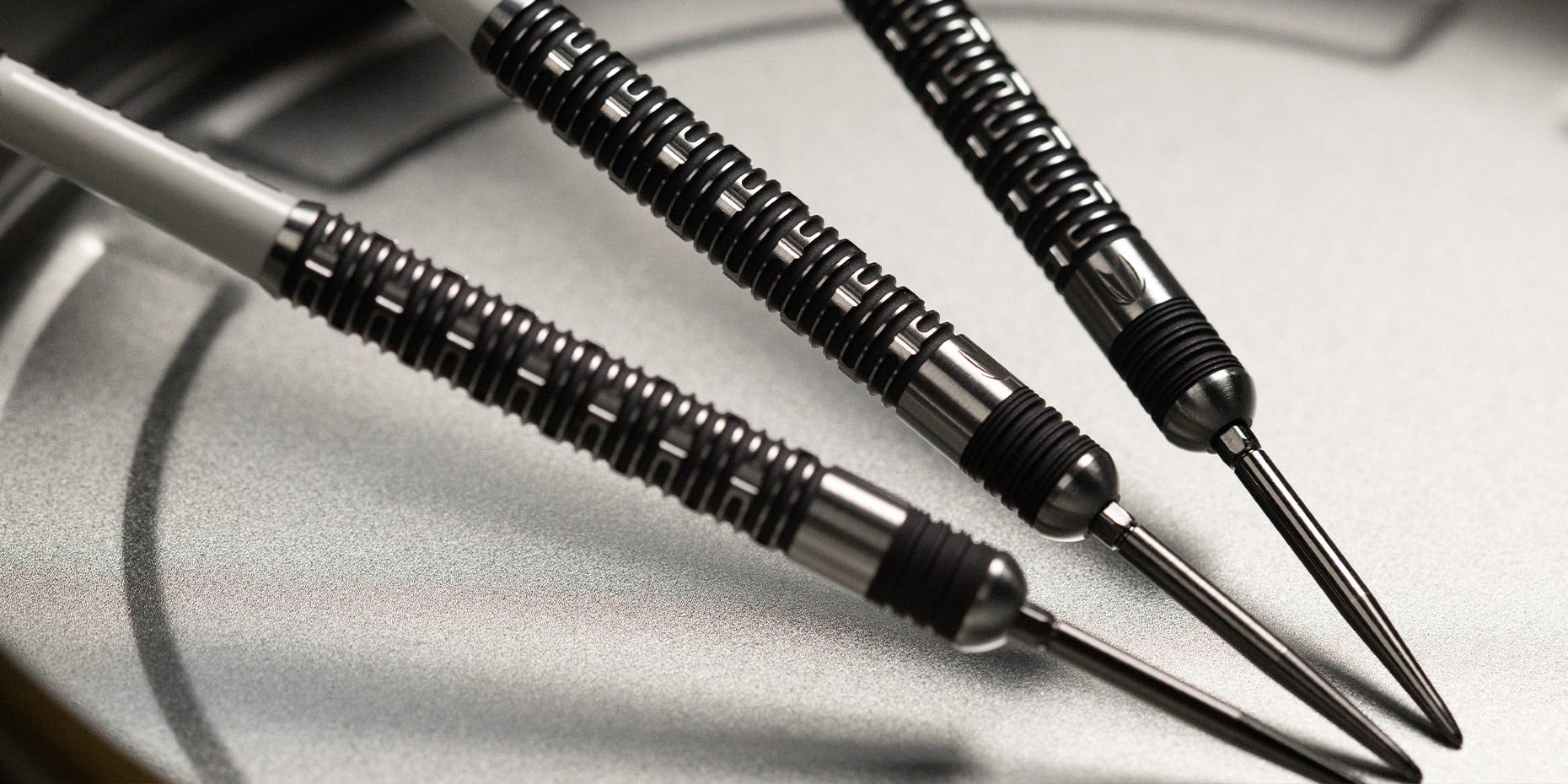 Close-up of the Hollywood Action Steel Tip Barrels and Swiss Points.