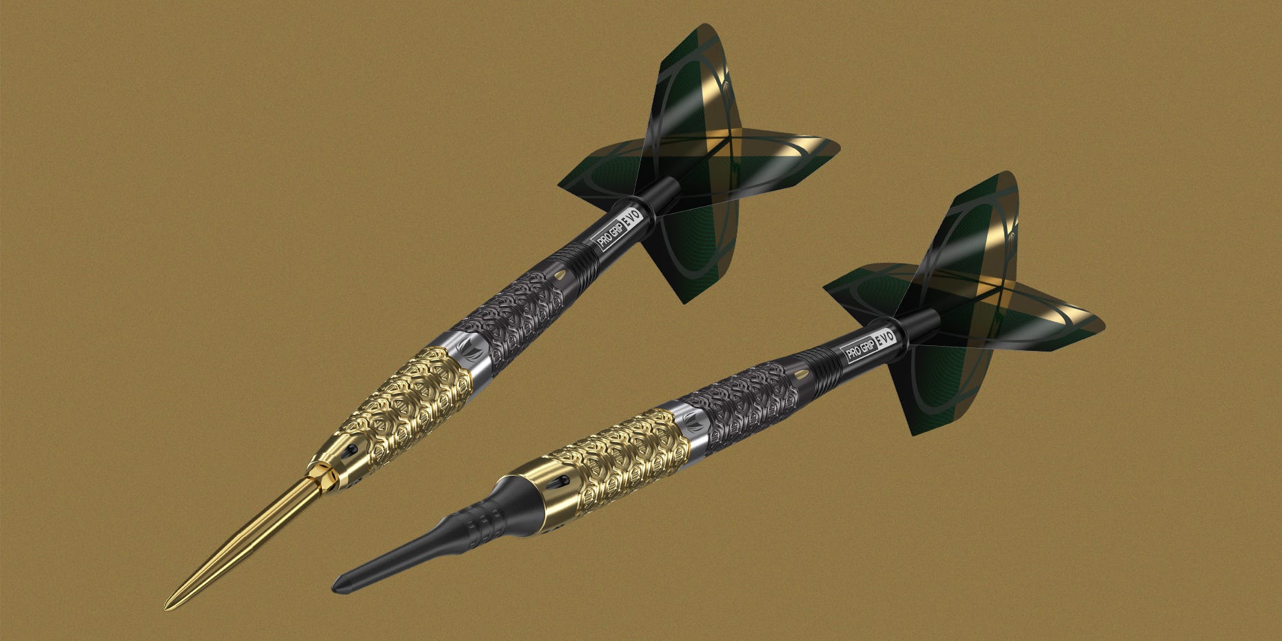 Angled view of the Cult Envy 01 SP and Cult Envy 10 darts.