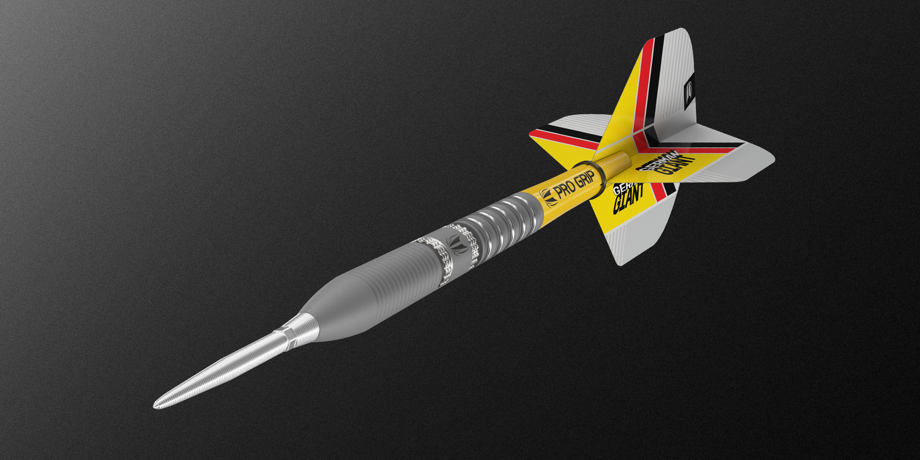Angled view of the Gabriel Clemens G2 steel tip dart
