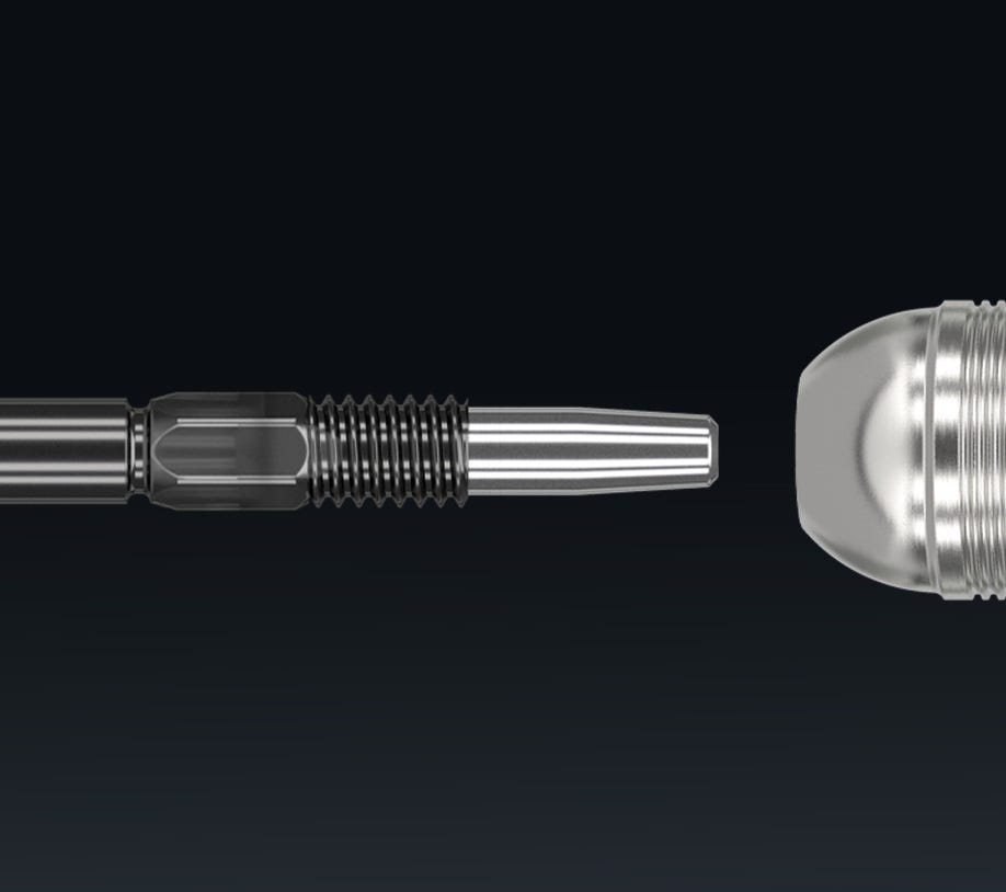 The Luke Littler Loadout Steel Tip Darts use Swiss Point Technology
