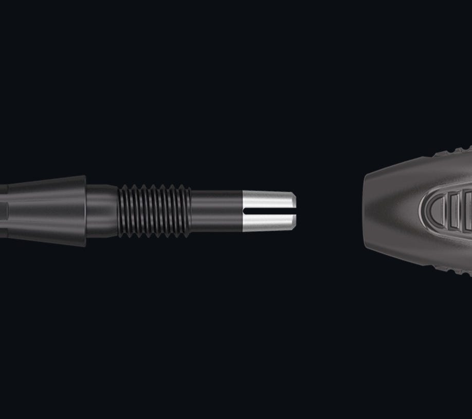 The Nathan Aspinall x Echo Steel Tip Darts use Target Darts patented Swiss Point Technology.