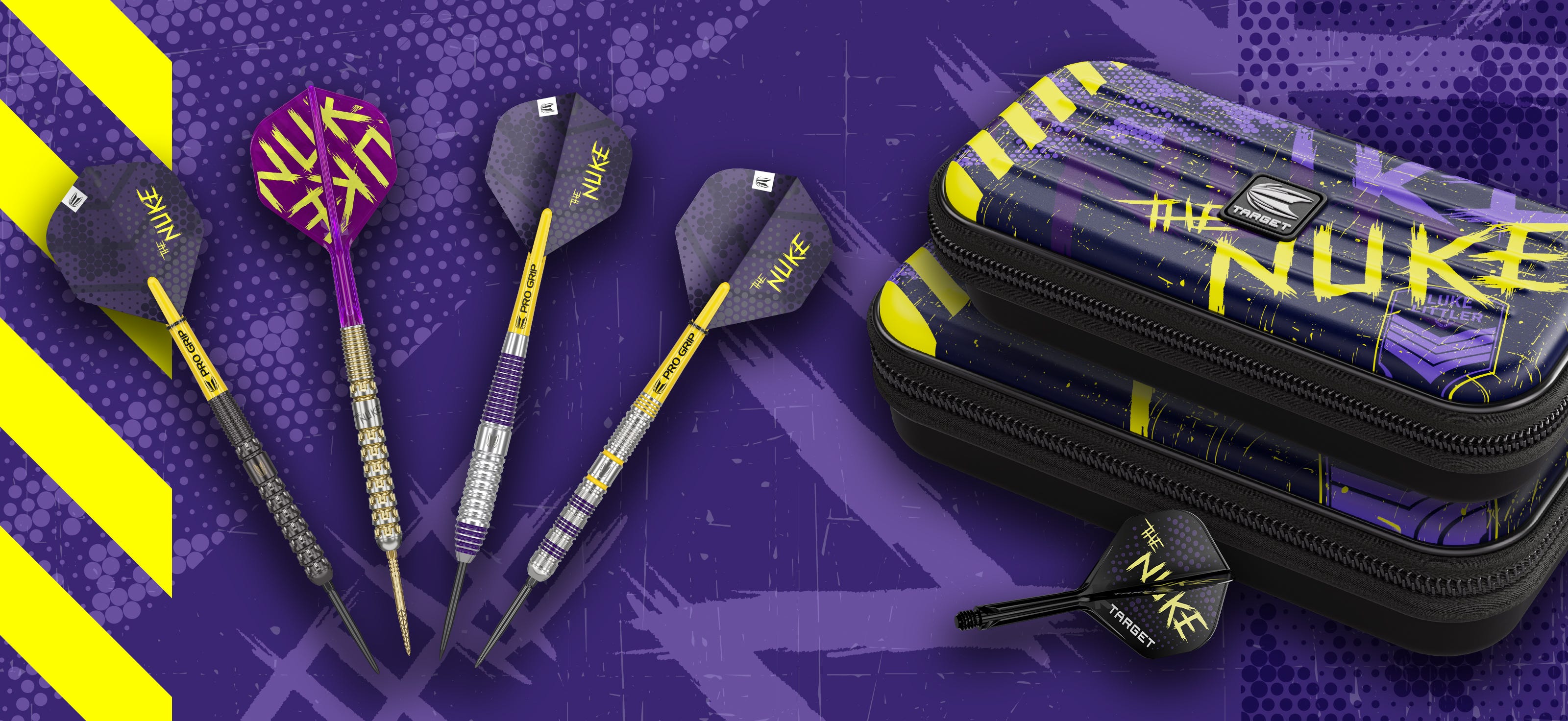 A range of Luke Littler darts with popular dart accessories.
