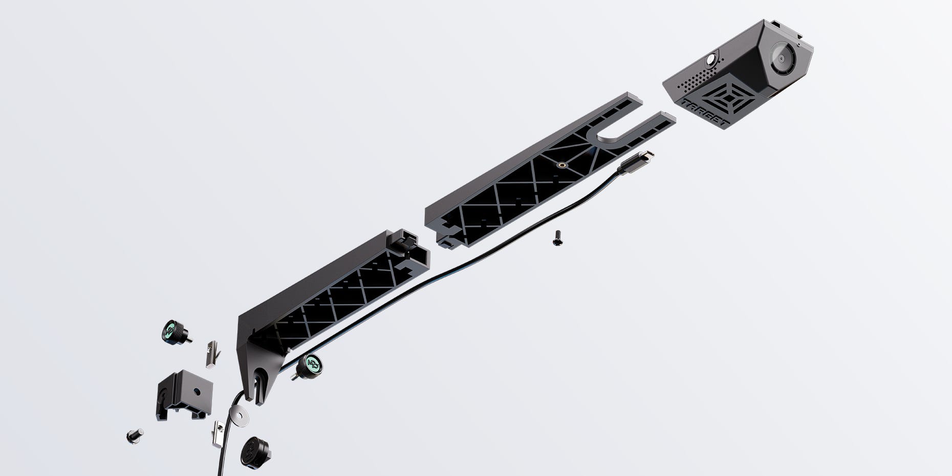 Exploded view of Target Darts' Virt Camera System