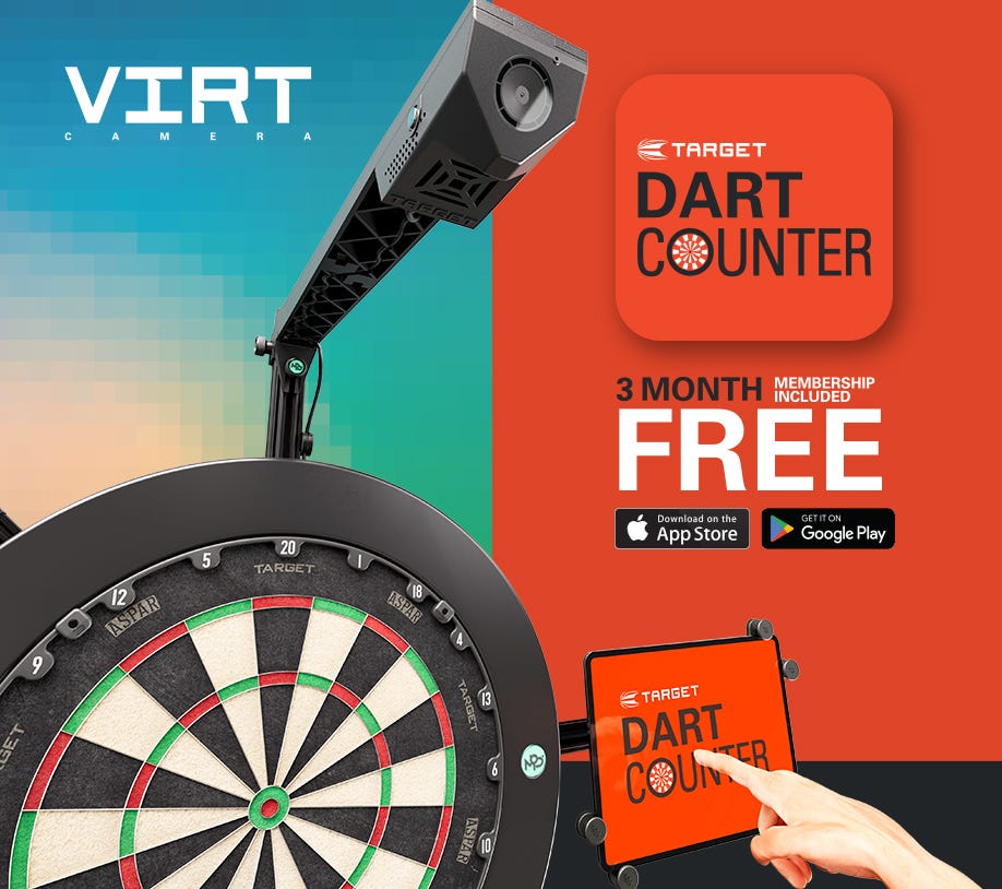 The Virt Camera works exclusively with the Dartcounter app available on iOS store and Google Play.