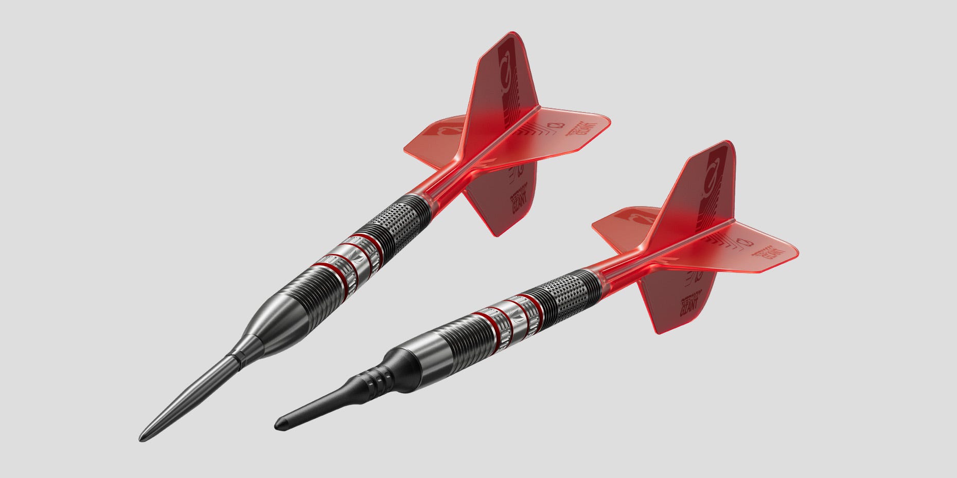 Gabriel Clemens 95K Steel Tip Dart next to RVB Chrono Soft Tip Dart