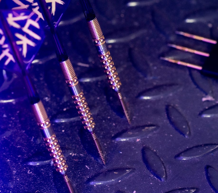 Stylised view of the Luke Littler G1 Prodigy darts.