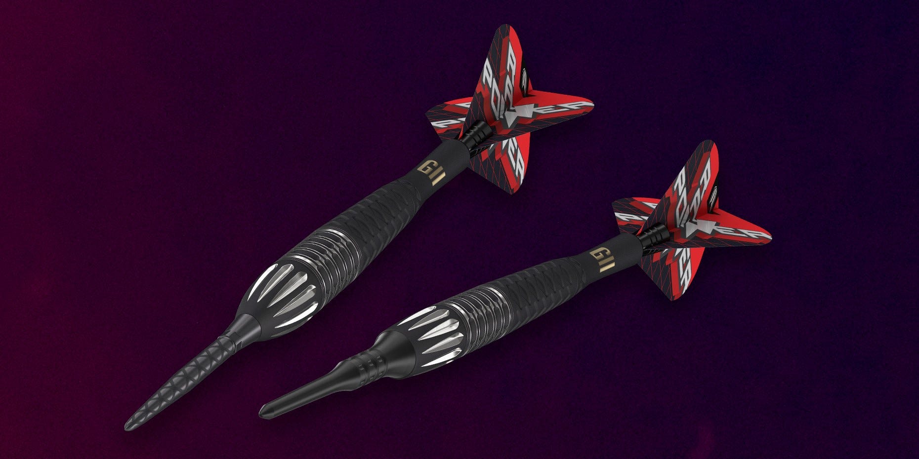 Phil Taylor G11 Steel Tip Dart next to Phil Taylor G11 Soft Tip Dart