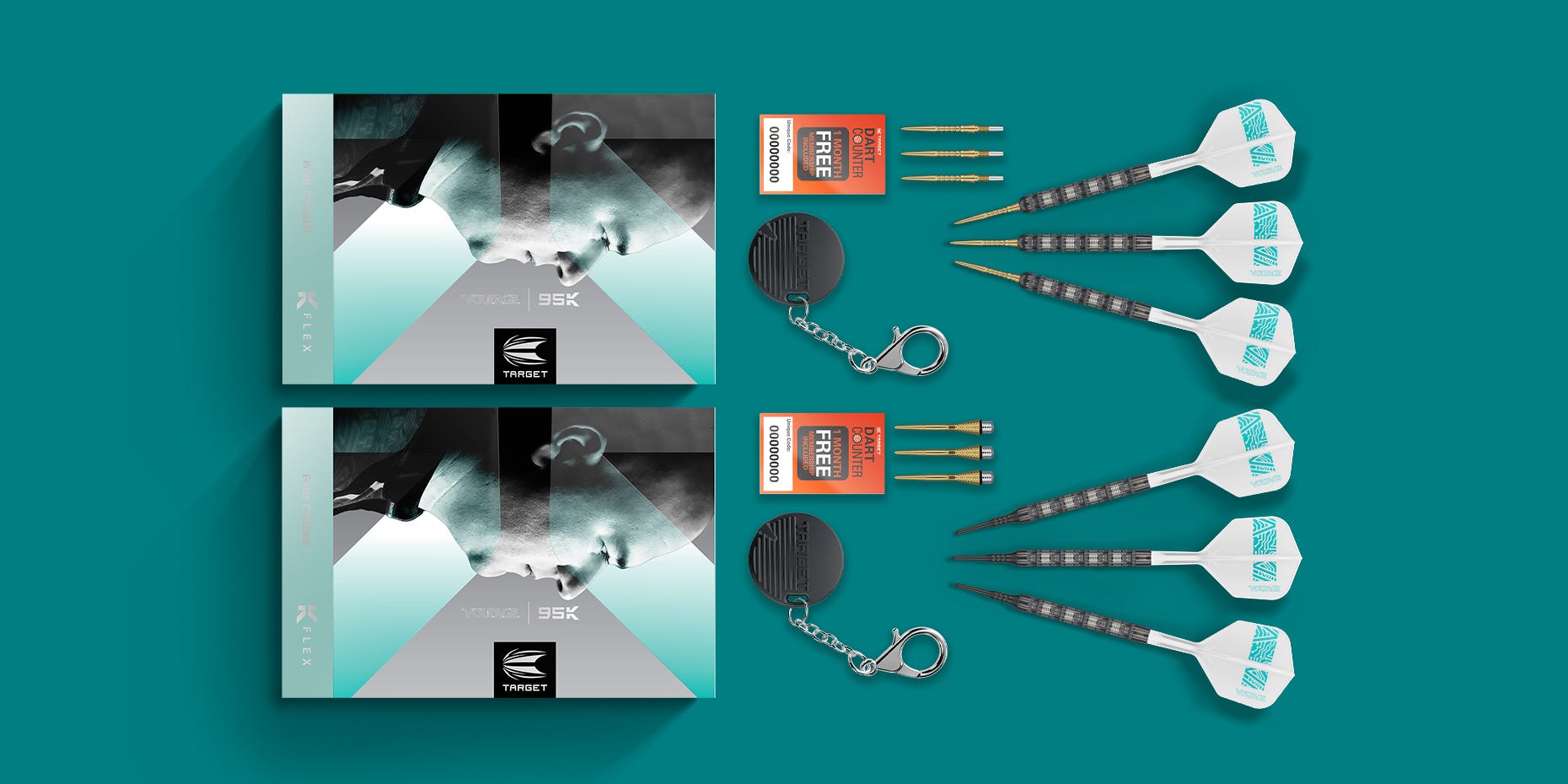 The Rob Cross 95k steel tip darts box contents