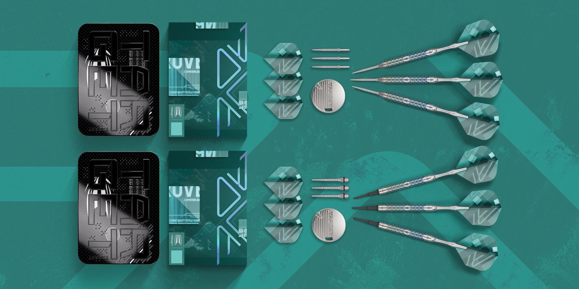 Rove steel tip and soft tip darts box contents