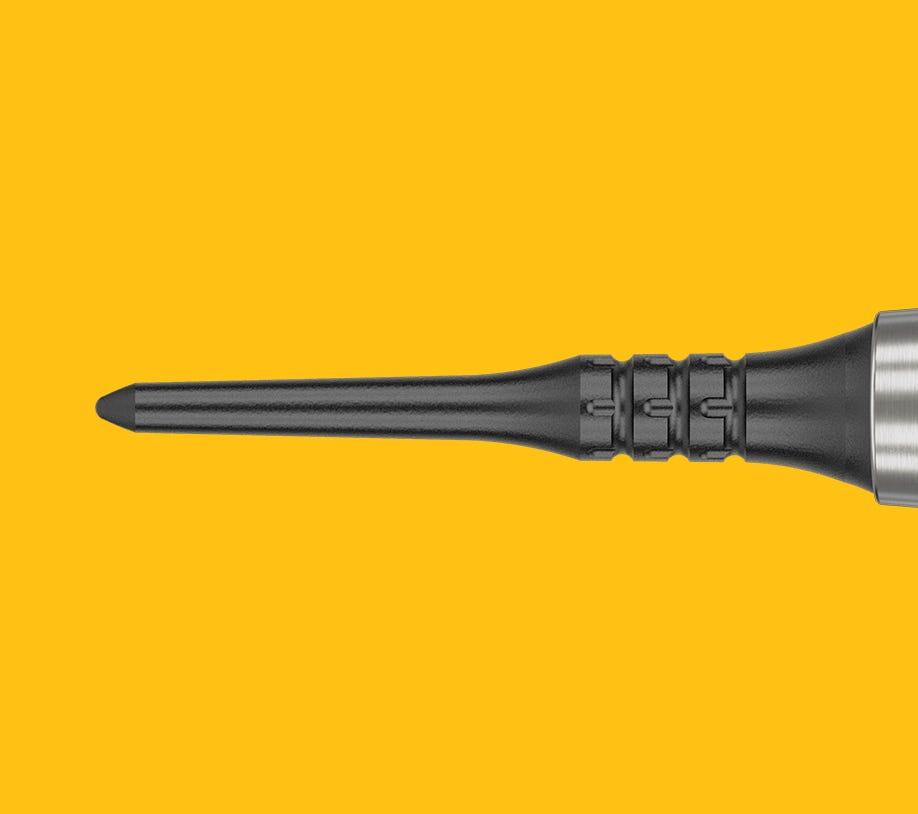 Close-up view of the Pixel Tips used on the Scott Williams G2 soft tip darts.