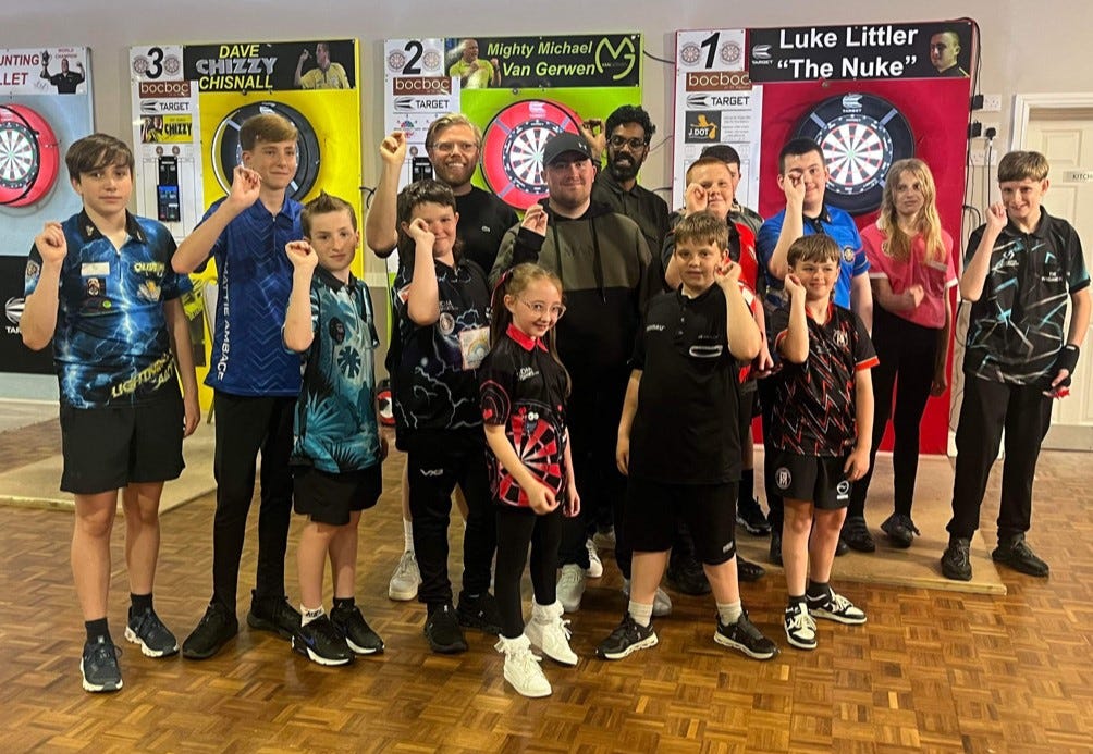 St Helens youth darts academy group photo 
