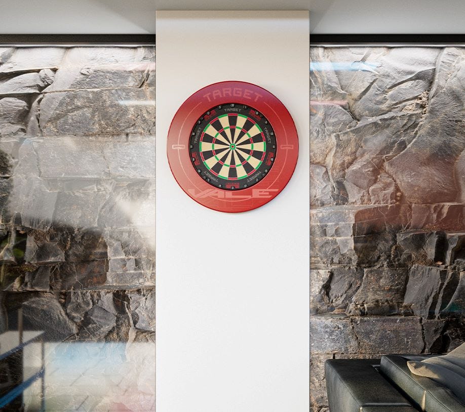 Vale Surround paired with Tor Dartboard on a wall