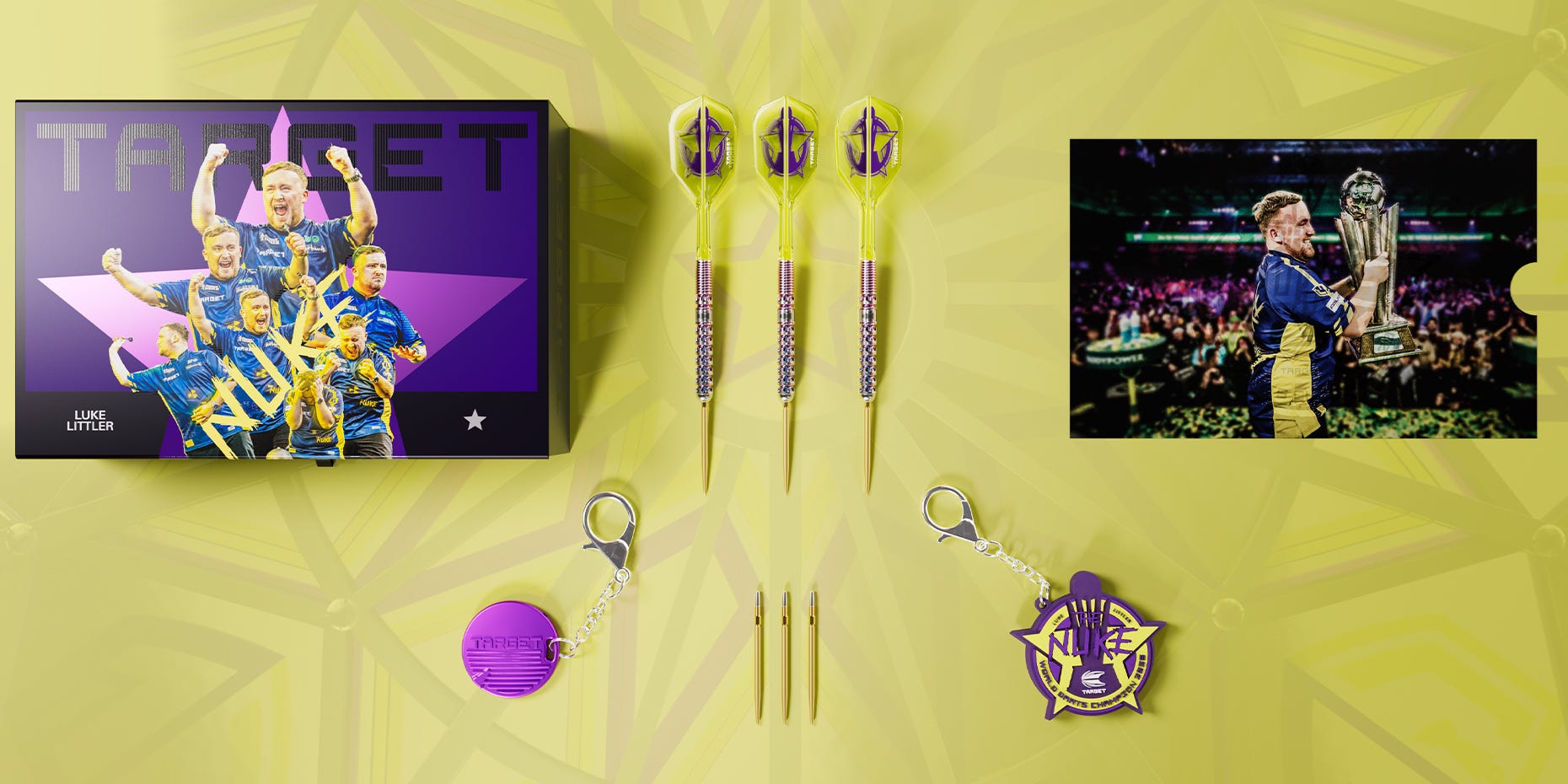 Box Contents Luke Littler G1 World Champion Edition Swiss Point Darts